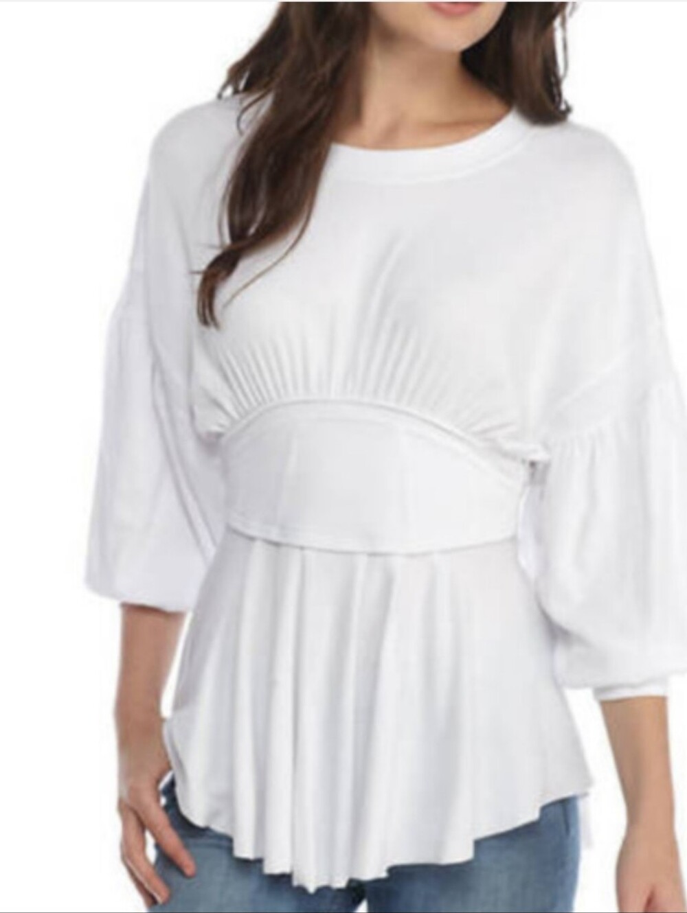Free People Time Traveler Empire Waist Top White Size XS